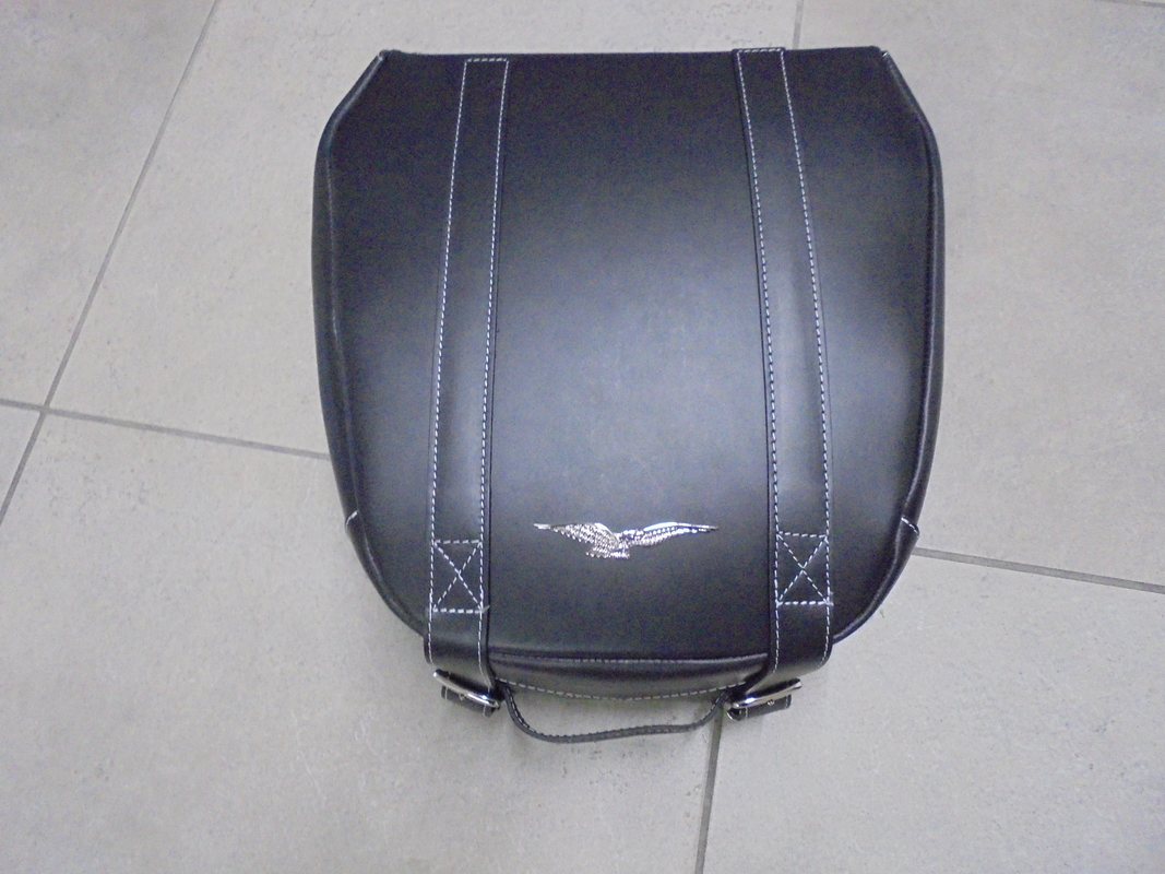 Borsa Posteriore da Schienalino + Bauletto Modello Cheyenne per Moto Custom  Harley Davidson Guzzi ecc Art.1111